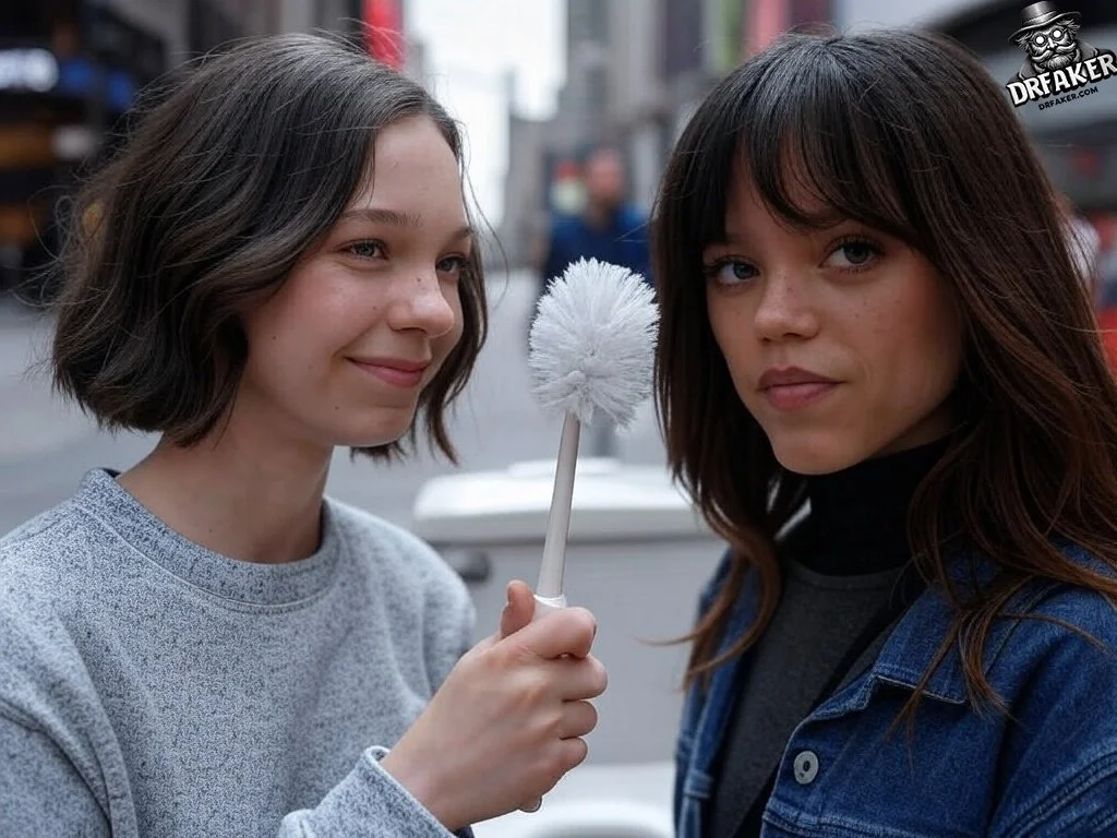 Emma Myers and Jenna Ortega Share a Toilet Brush in NYE image 2