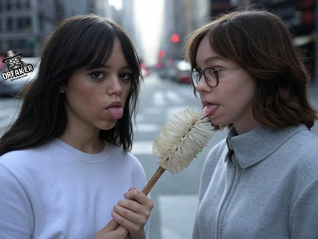 Emma Myers and Jenna Ortega Share a Toilet Brush in NYE image 3