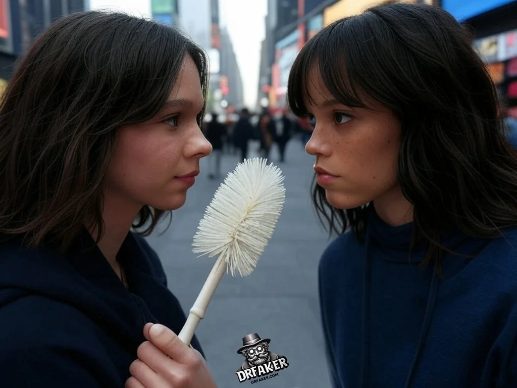 Emma Myers and Jenna Ortega Share a Toilet Brush in NYE image 4
