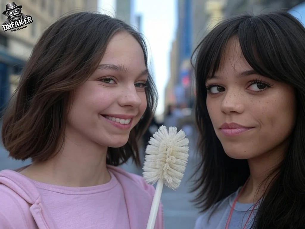 Emma Myers and Jenna Ortega Share a Toilet Brush in NYE image 5