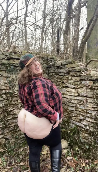BBW with huge tits strips in the woods on a horny hike cover image