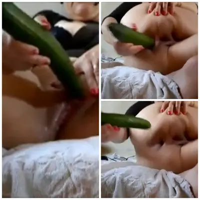 Gordinha se arrombando com grande pepino cover image