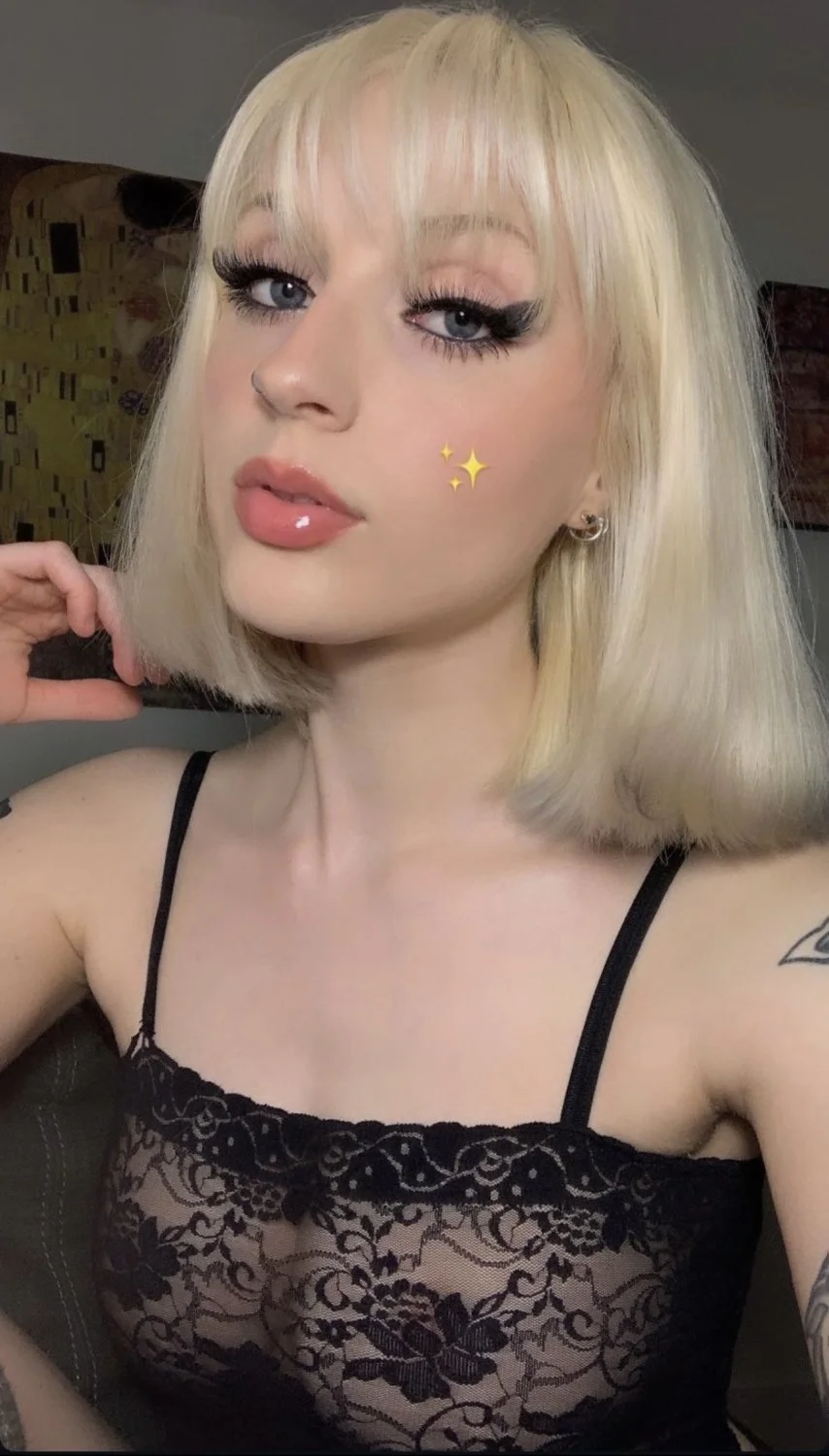 Blonde goth slut having fun with a BBC main image