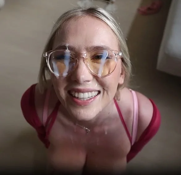 awesome facial for busty blonde main image
