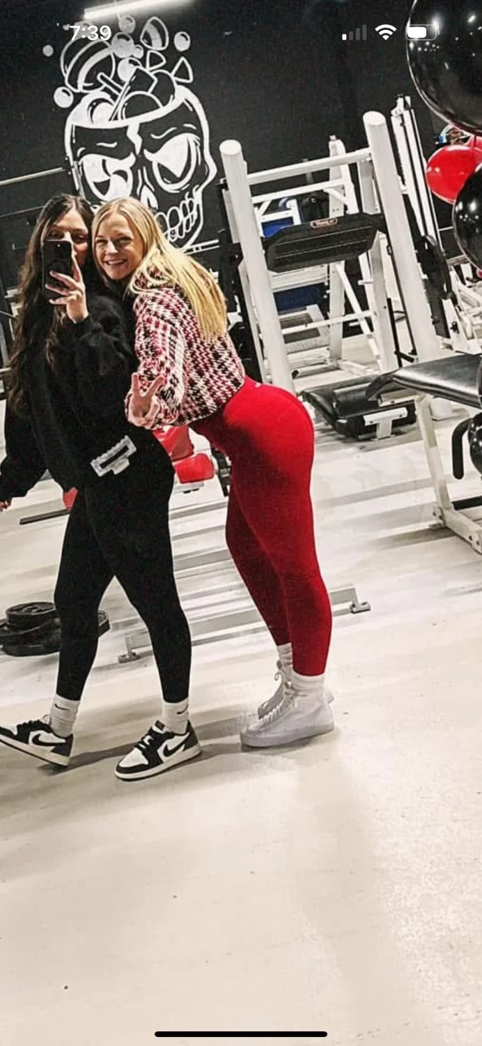 Fit blonde friend snuck off at the gym kissing this dudes tight abs b4 letting him grab that fat ass image 14