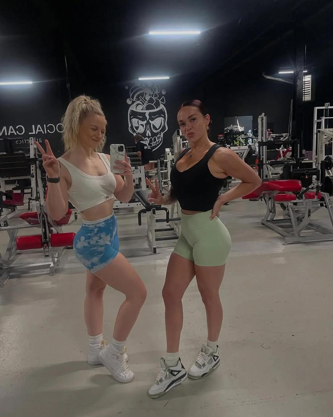 Fit blonde friend snuck off at the gym kissing this dudes tight abs b4 letting him grab that fat ass image 6