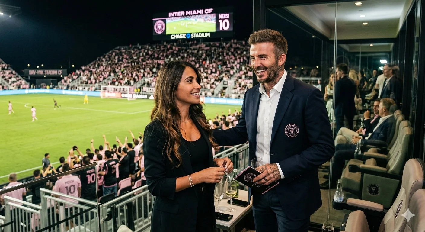 Antonela Roccuzzo y David Beckham de fiesta en palco del Inter de Miami🔥 main image