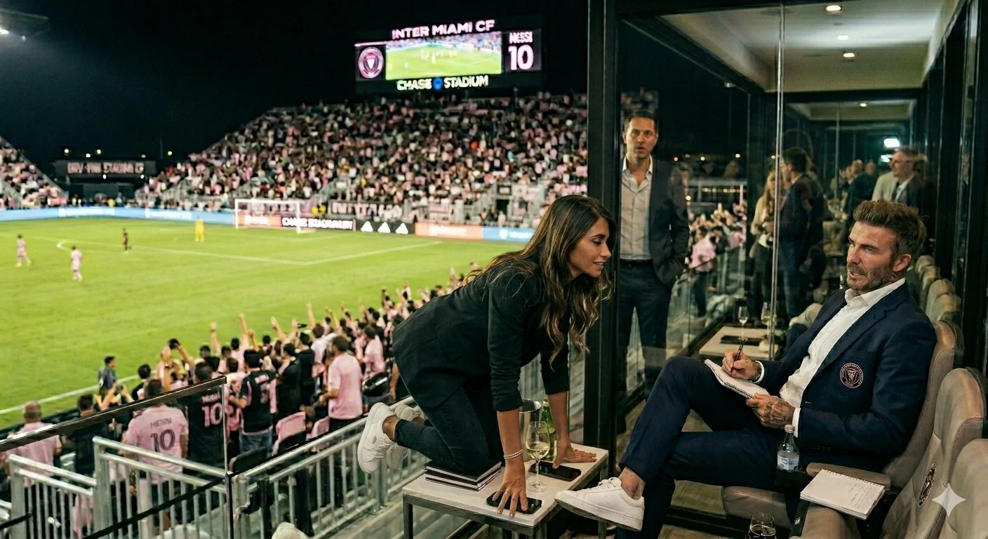 Antonela Roccuzzo y David Beckham de fiesta en palco del Inter de Miami🔥 image 3