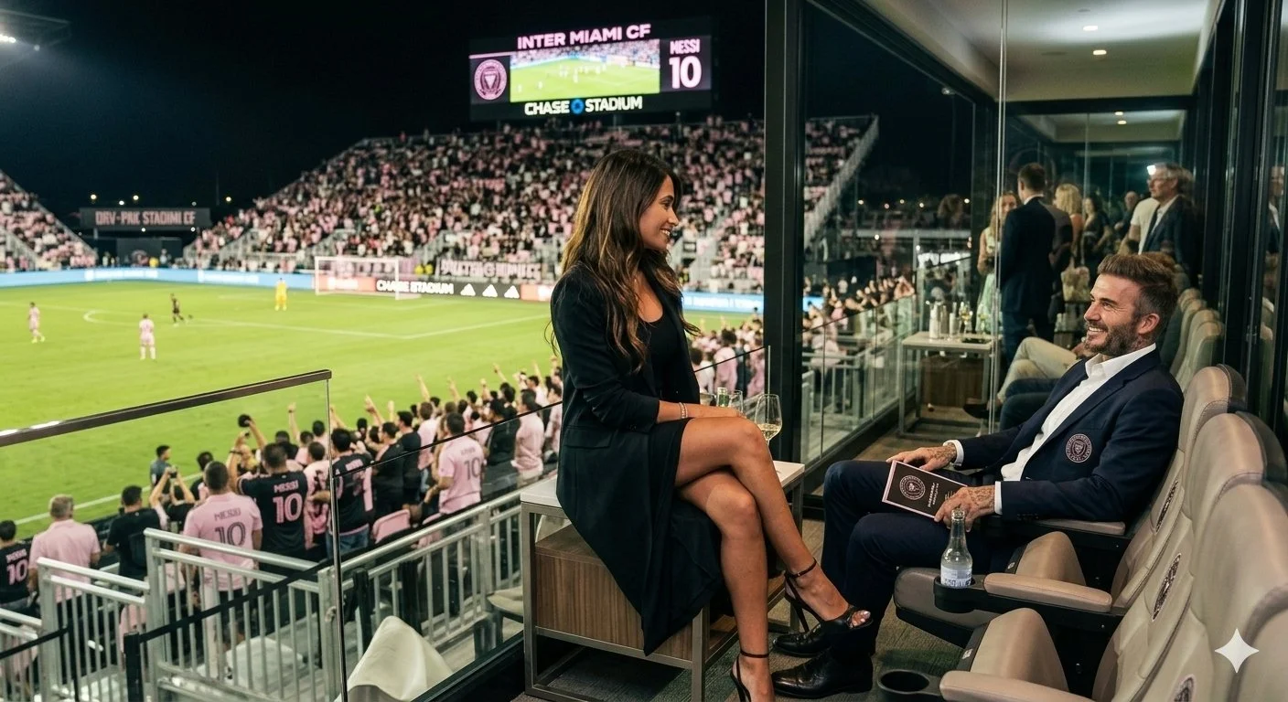 Antonela Roccuzzo y David Beckham de fiesta en palco del Inter de Miami🔥 image 9