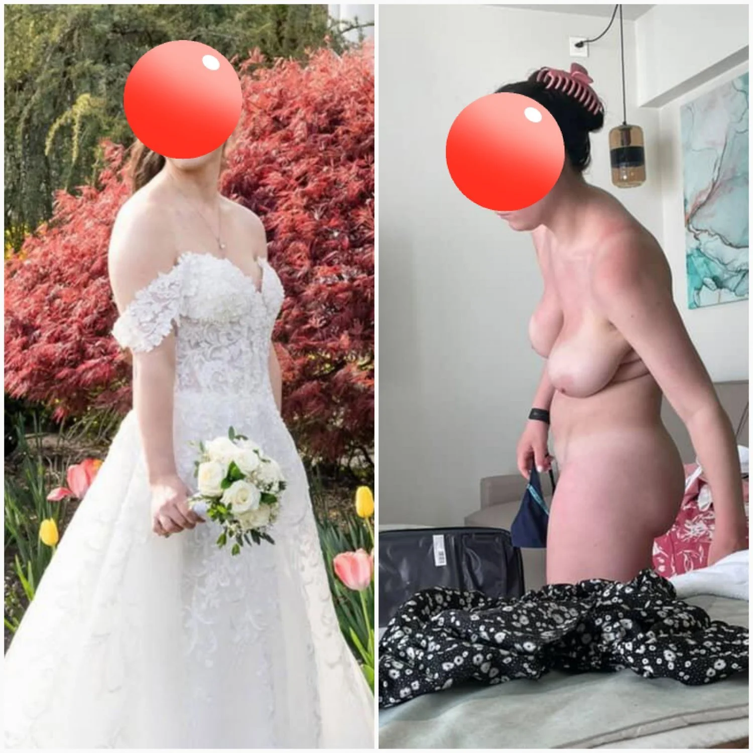 Real bride wife on display for all to see with her massive natural tits and hairy pussy image 13