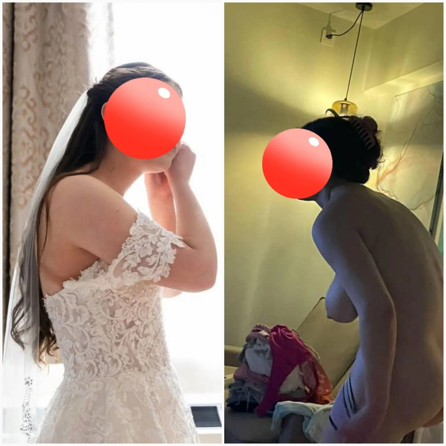Real bride wife on display for all to see with her massive natural tits and hairy pussy image 6