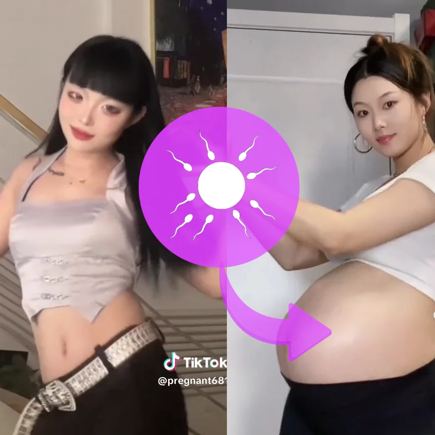 asian tiktoker pregnant transition - before and after timeline main image