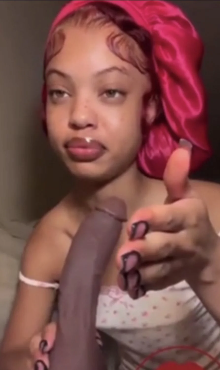 Ebony Teen Dildo Practice image 2