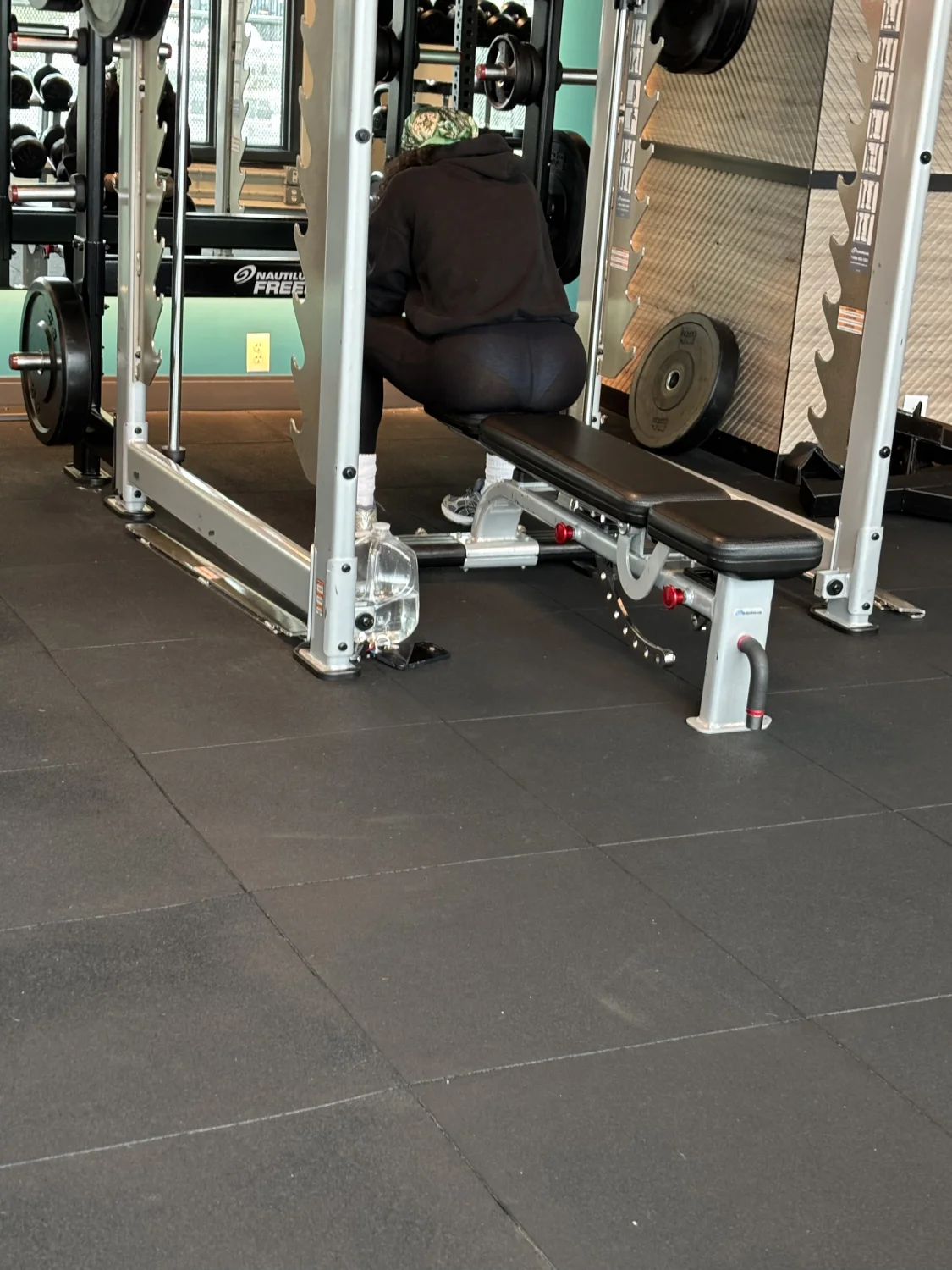 See through leggings at gym main image