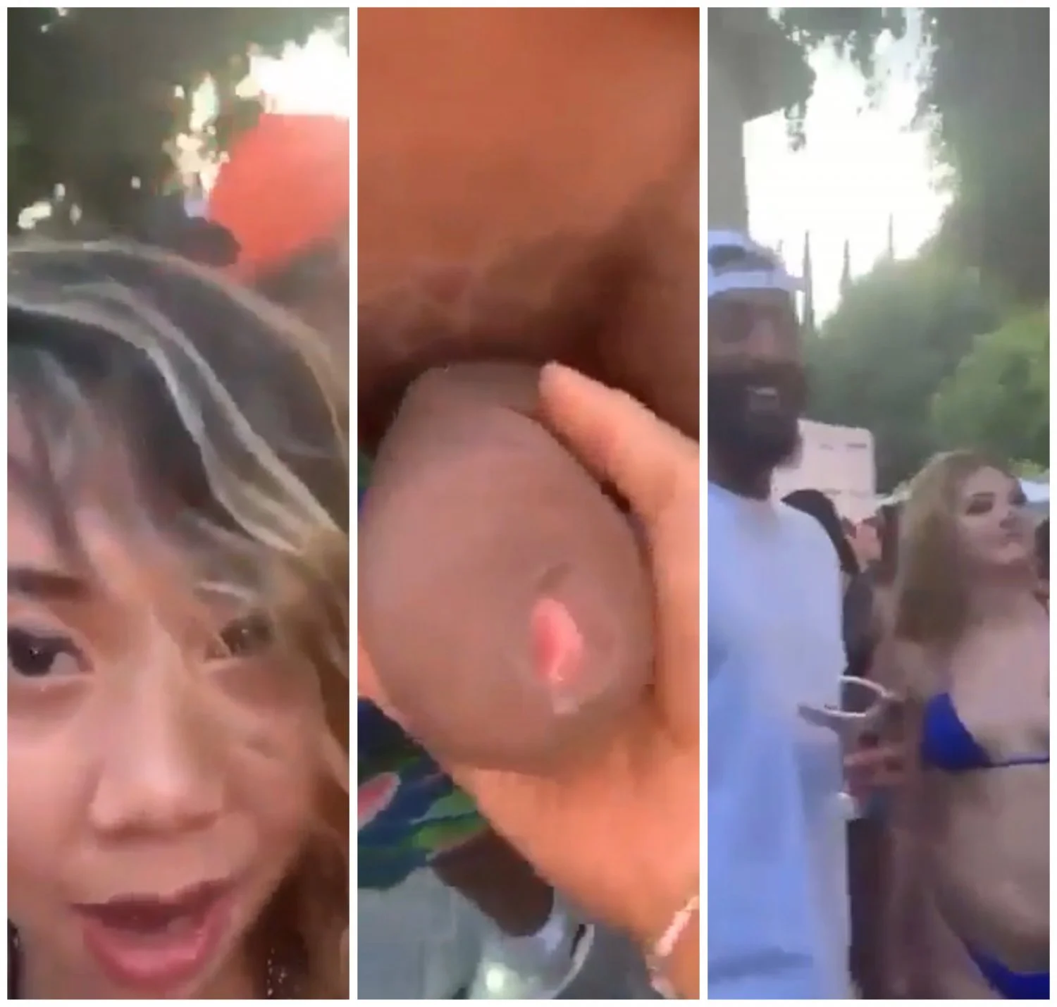 Black Guy Whips His BBC Out For Asian Slut With Her Titties Out At Pool Party main image
