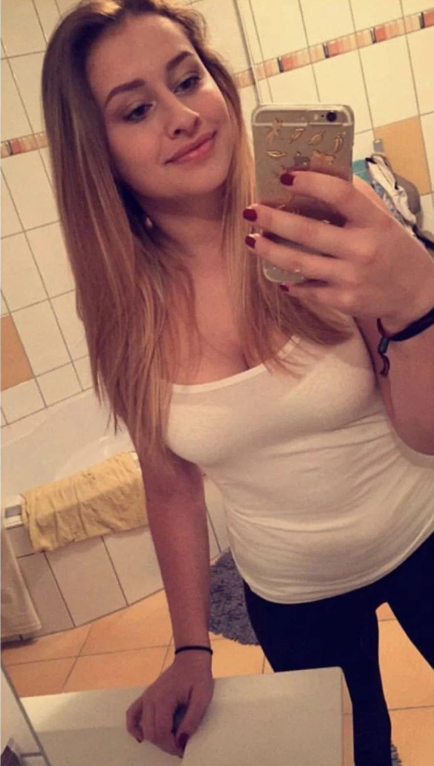 Hot blonde teen with big tits in pool. Older and newer pics image 3