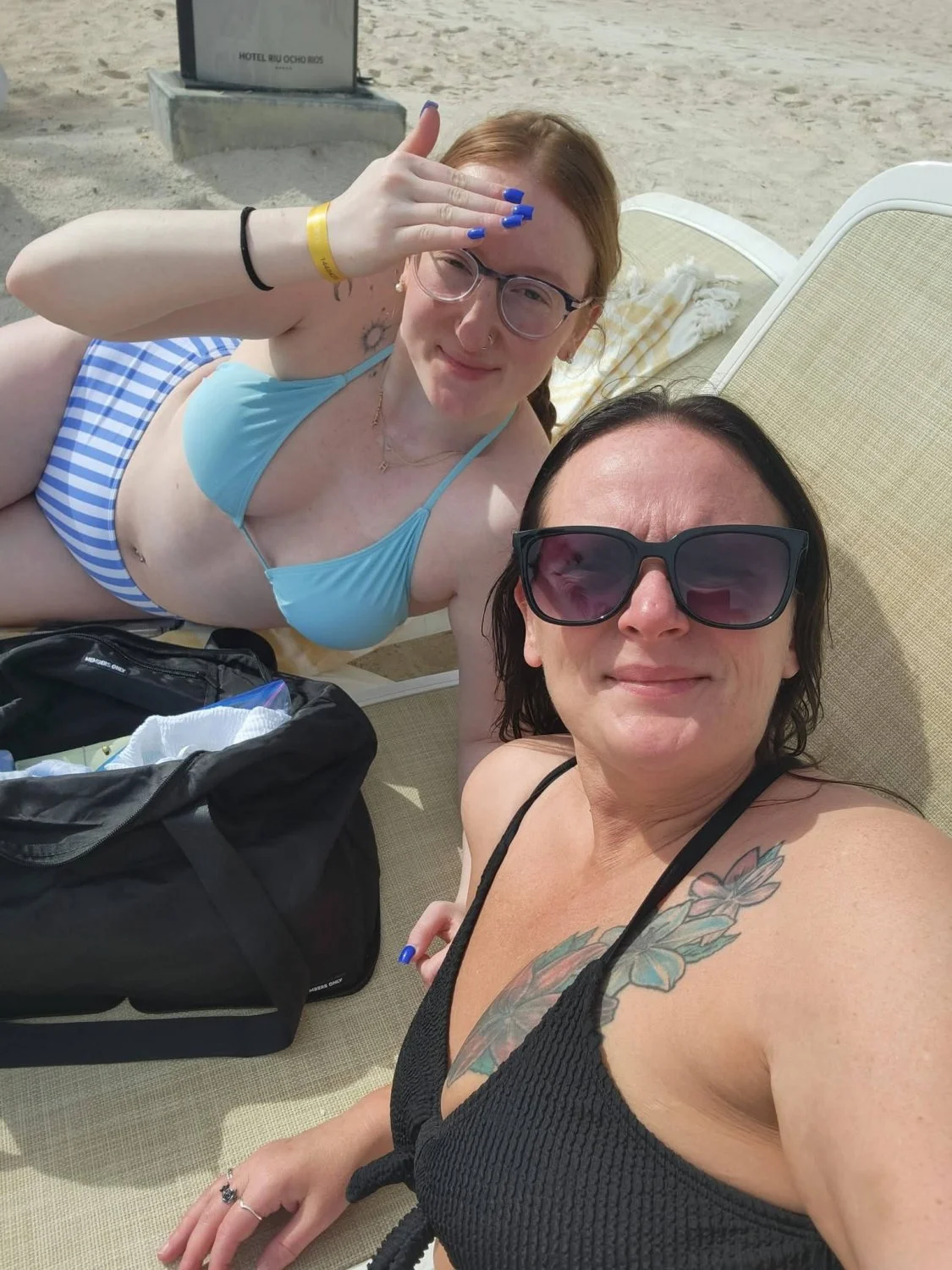 Mother & Daughter Swimsuit Cleavage image 11