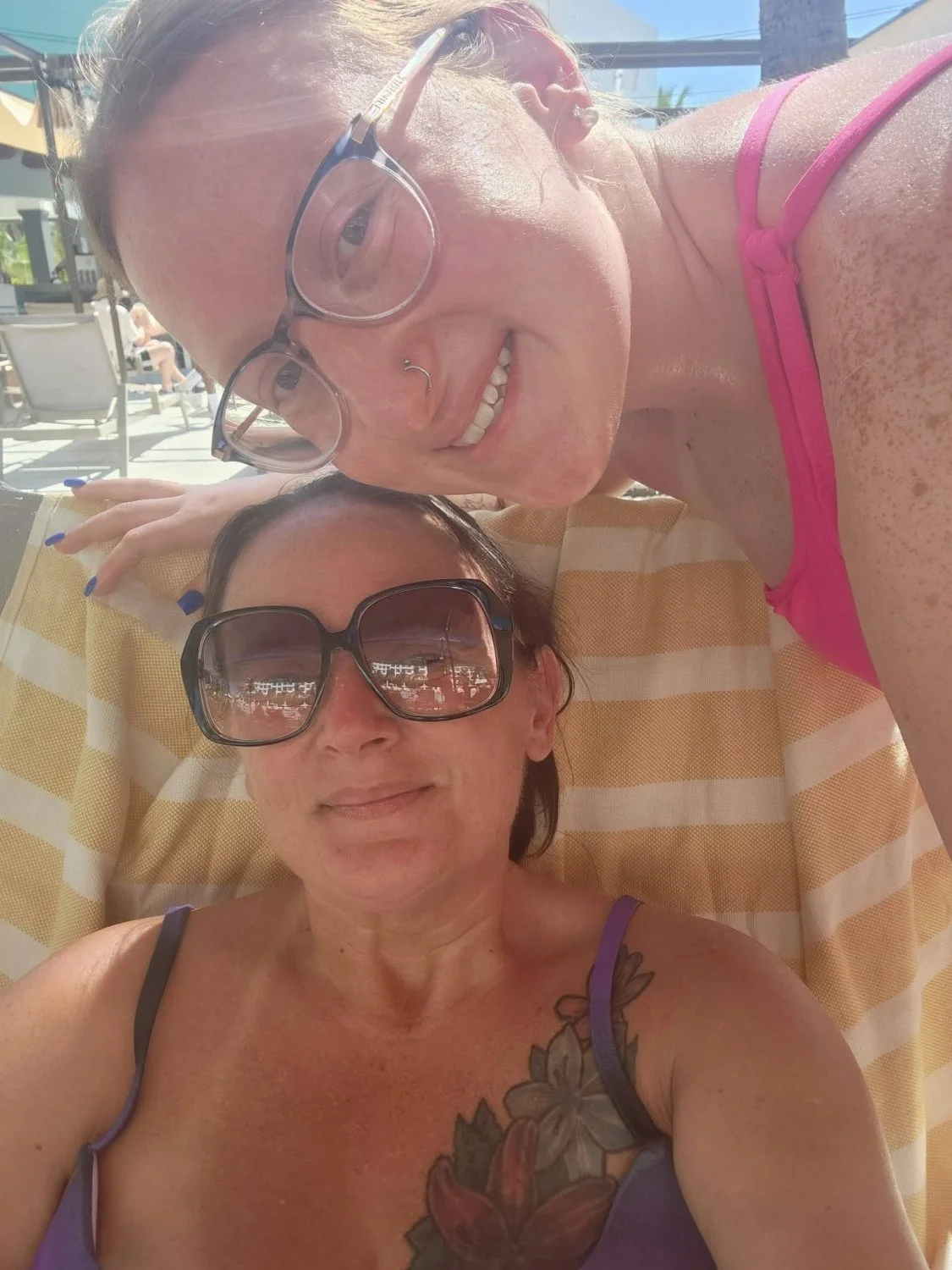 Mother & Daughter Swimsuit Cleavage image 12