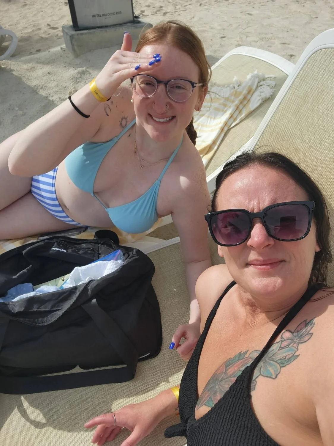 Mother & Daughter Swimsuit Cleavage image 13