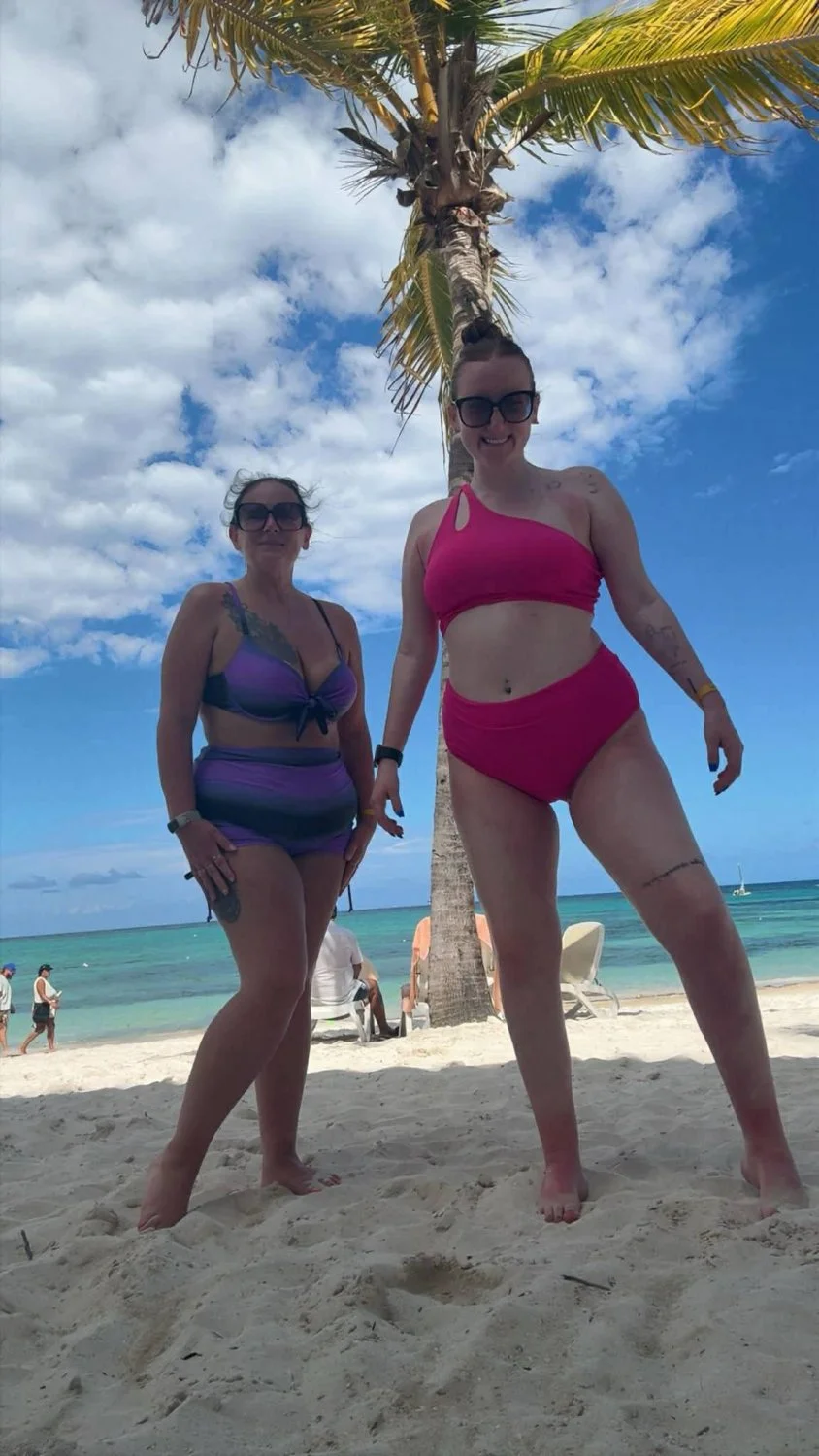 Mother & Daughter Swimsuit Cleavage image 22