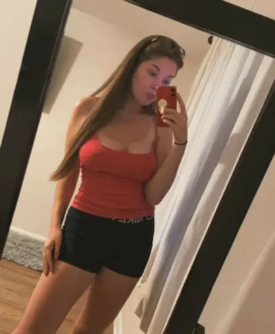 ex gf Zoey shows off her fat tanline tits cover image