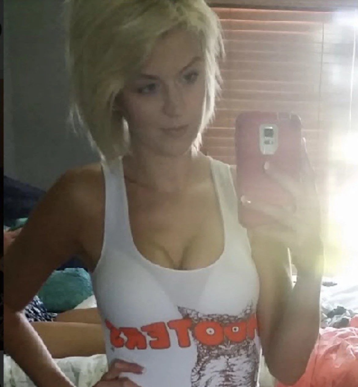 Blonde Hooters Slut shows of Nude image 8