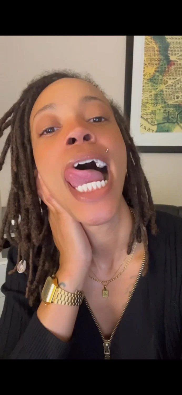 Dyke with long tongue makes any dick throb image 3