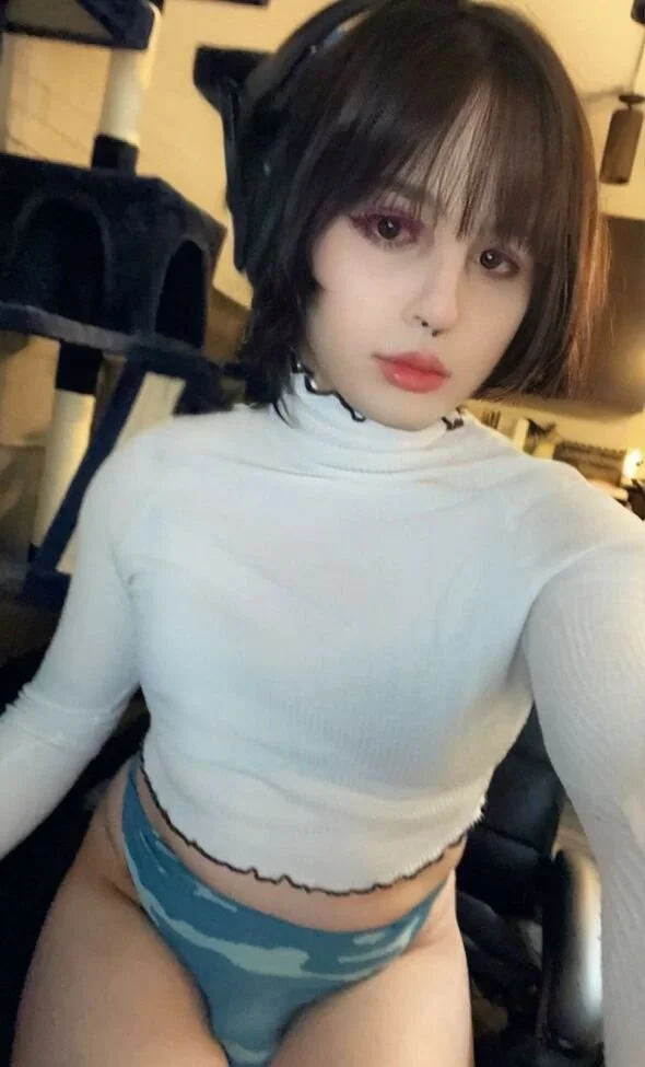 Trans Girl Natalie Okan Showing off her tiny clitty and fat ass pt 3. image 36