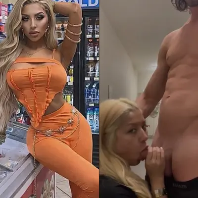 Sexy blonde bimbo helps stranger to cum cover image