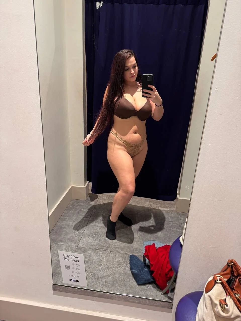 Texas MILF tries on bridesmaid dress image 7