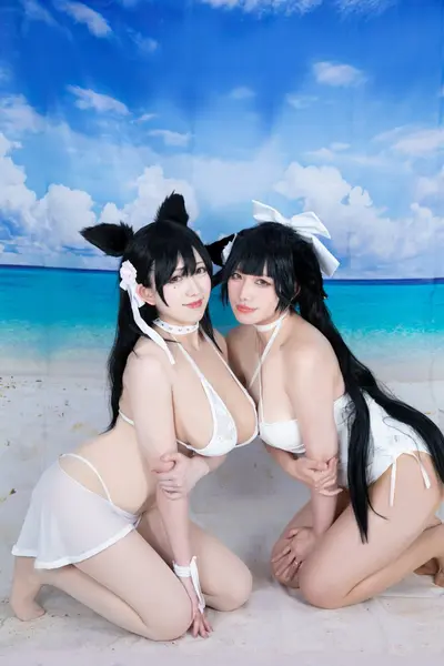 Azurlane Atago Takao cosplayers fake porn bukkake cover image