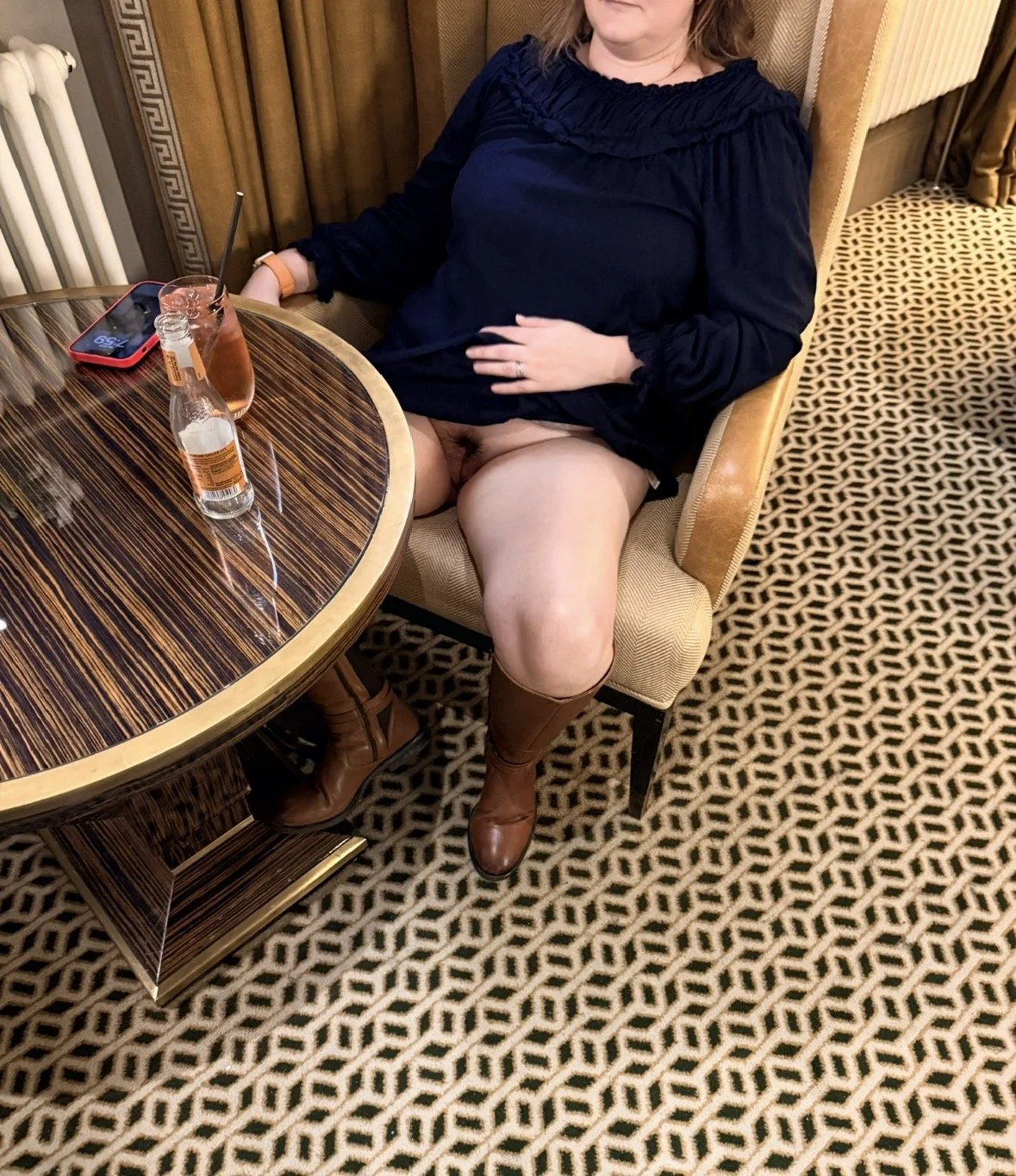 🇬🇧 UK Hotwife public flash flashing. No panties hotel nude. MILF mom married milf kinky image 3