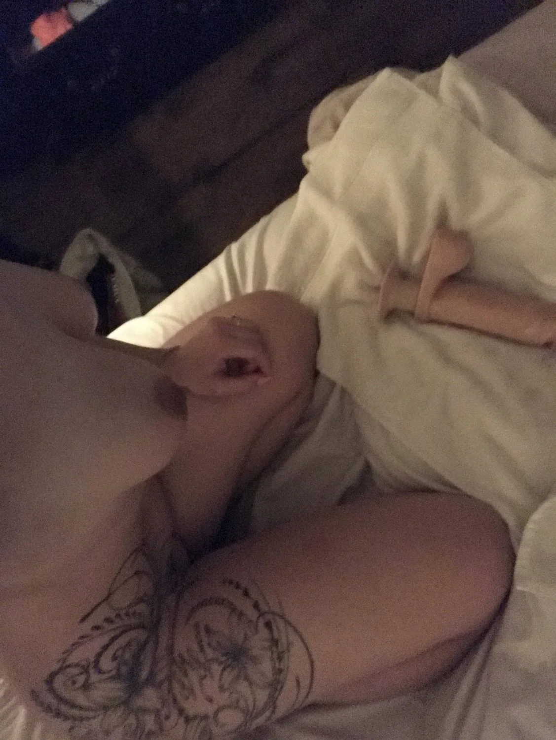 Exposing hotwife with big saggy tits image 9