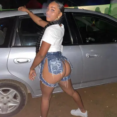 Fat ass in jeans shorts cover image