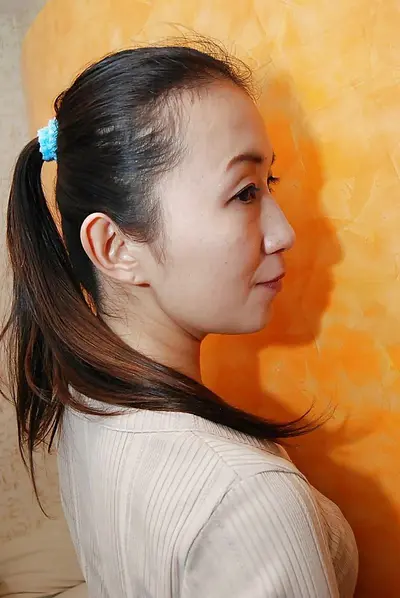 Asian lady in pantyhose gets naked and has pussy vibesd to cum. cover image