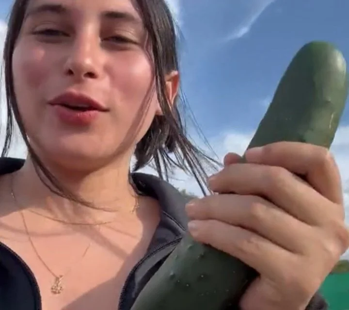Pregnant whore fuck cucumber 🥵 image 1