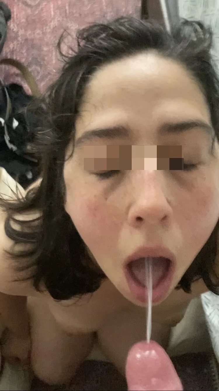 Wife cum shot in eye and down throat main image