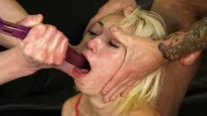Tiny blonde with braces gets her throat fucked hard image 2