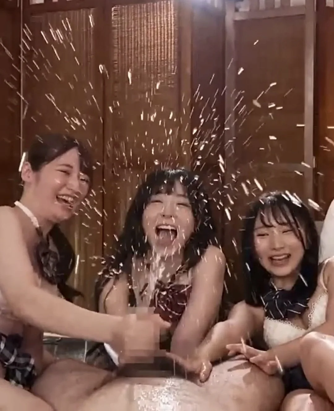 Happy Japs Keep Jerking Overstimulated Penis for Perfect Piss Shower Explosion All Over Them main image