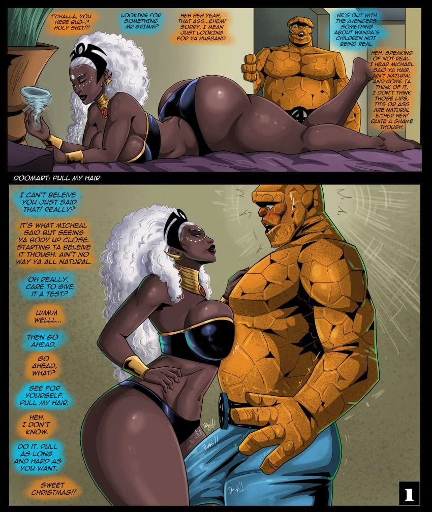 Storm (X-Men) x Ben Grimm (The Thing) Fuck (Comic) (rule34) main image