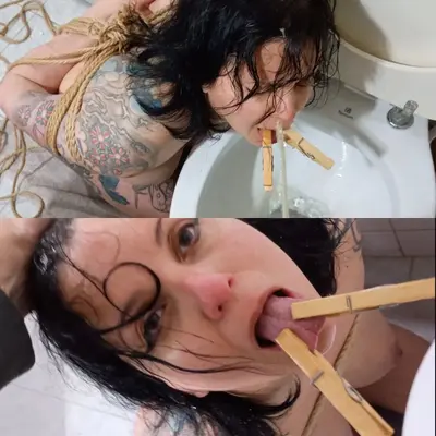 Incredible Toilet Whore Lives To Be Tied Up and Destroyed With Piss cover image