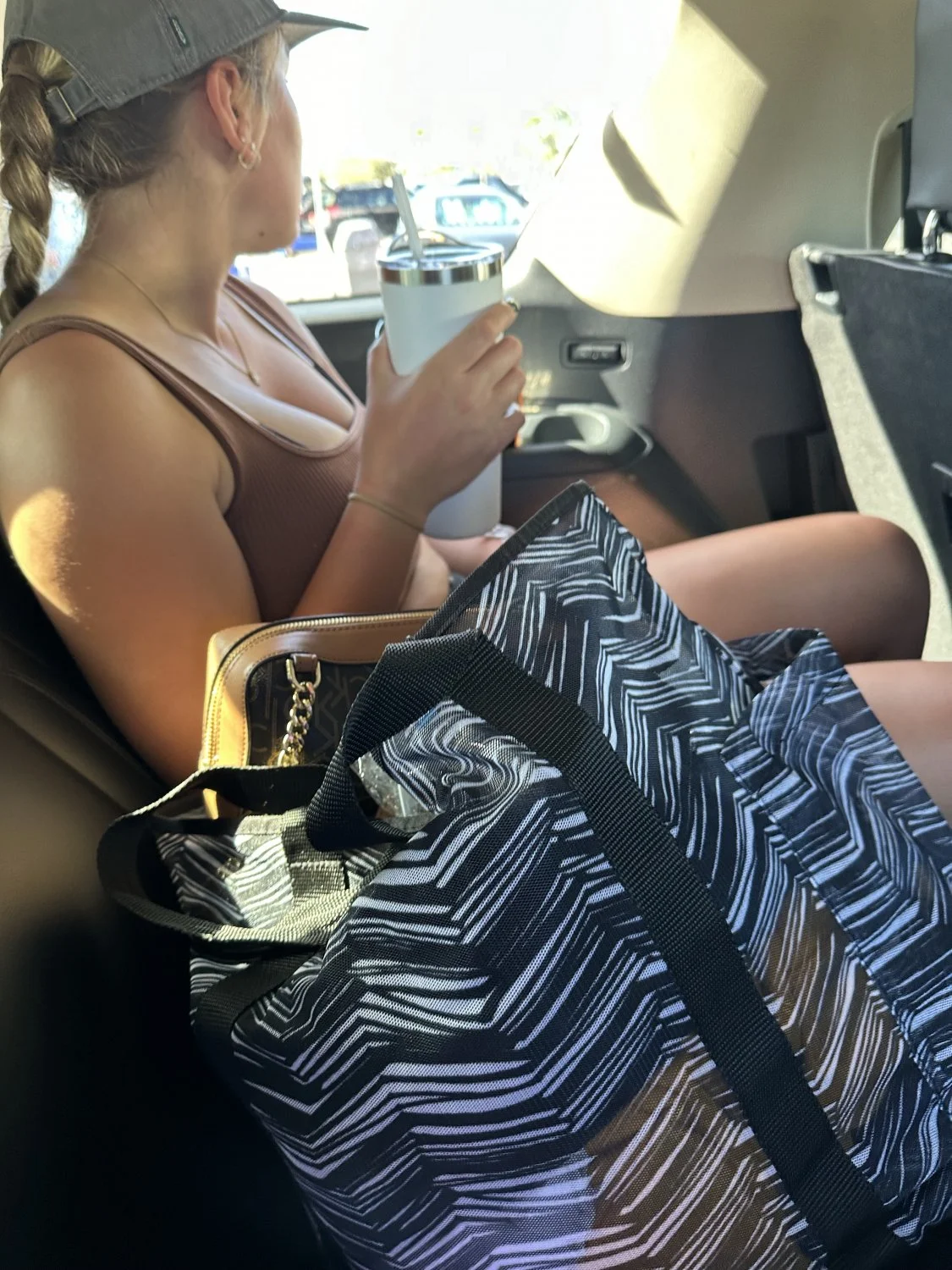 Couldn’t resist watching her big boobs bounce on the car ride image 20