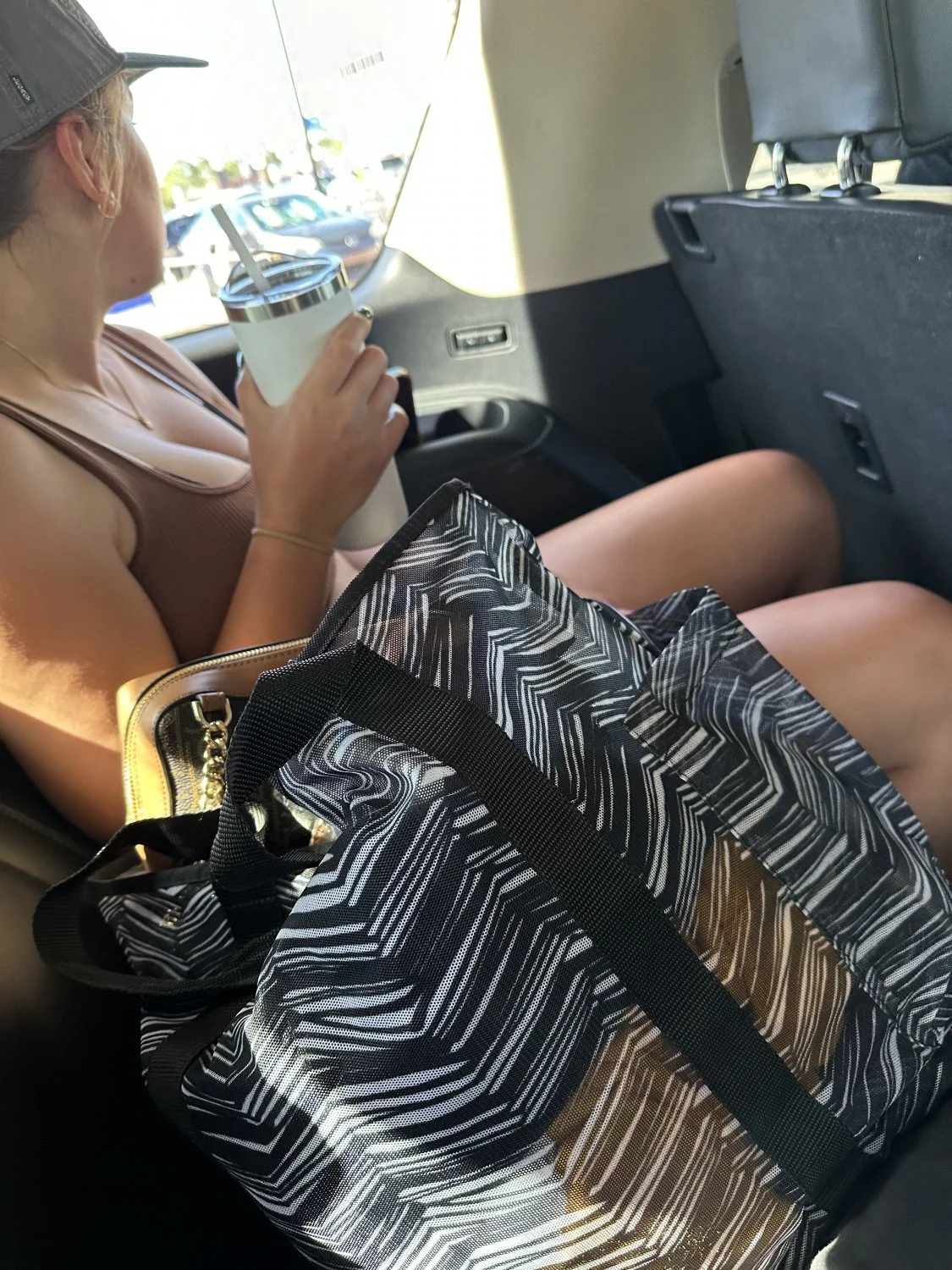 Couldn’t resist watching her big boobs bounce on the car ride image 22