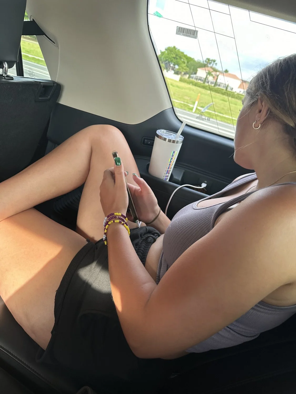 Couldn’t resist watching her big boobs bounce on the car ride image 23