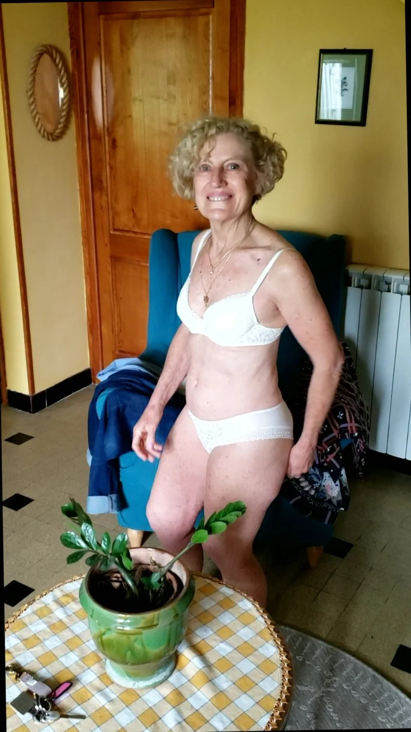 Cheating granny nurse Solange agreeing for another unscheduled strip tease-two photographers image 5