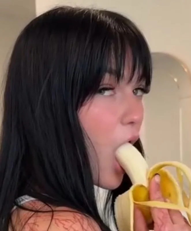 Hot Slut Eats Banana Like Dick main image