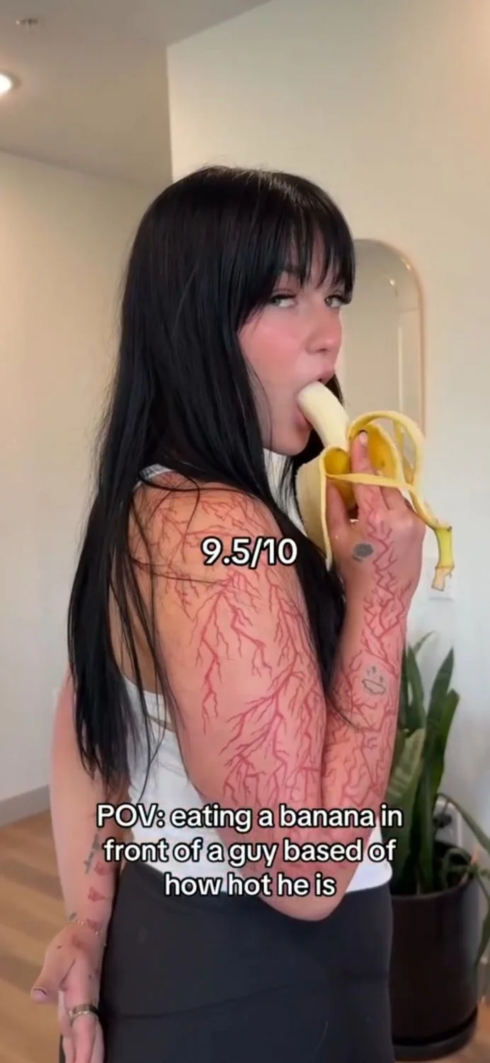 Hot Slut Eats Banana Like Dick image 3