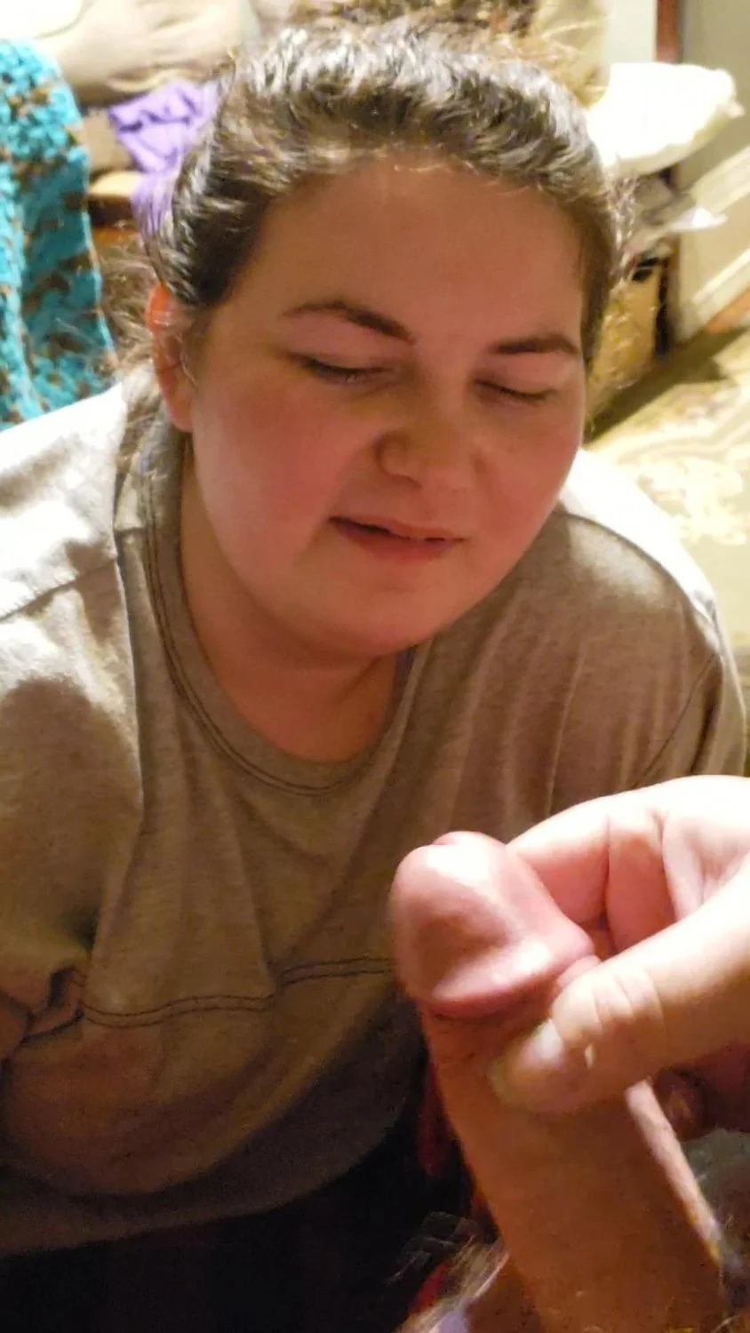 Nicole watching, takes a cum shot in her mouth image 2