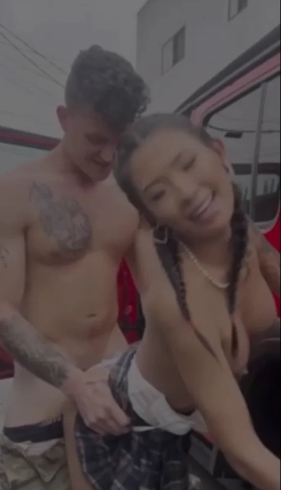 Hot asian babe fucked in public main image