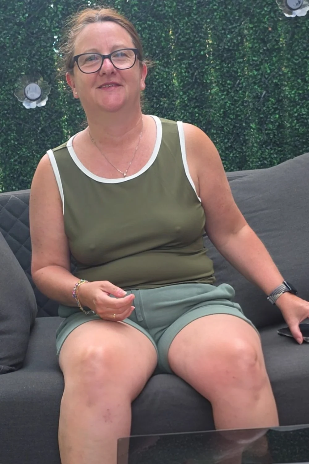 Choose a pic to watch this mature amateur wife flash her nipples. I will add the vid asap. image 12